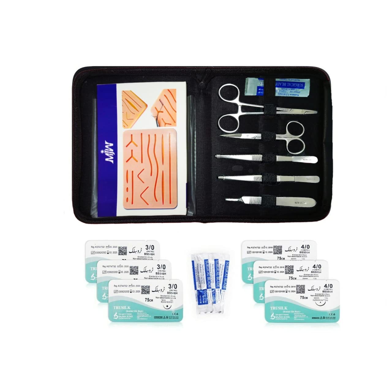 Suture Practice Pads & Kits 3 14 pre-cut wound silver silicone suturing kit for medical university bulk orders