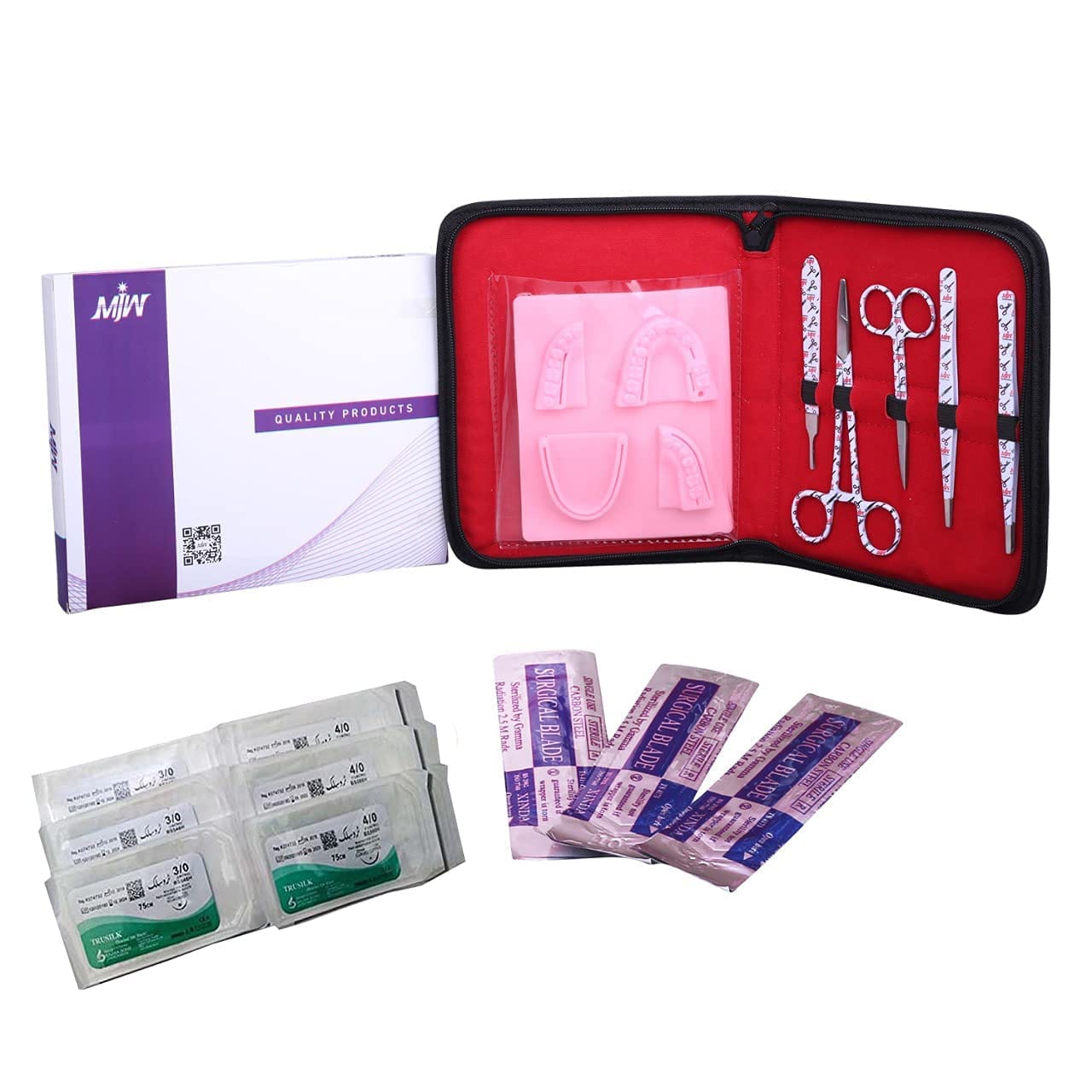 Suture Practice Pads & Kits 7 Dentistry white dental suturing kit with dental pad for dental school training