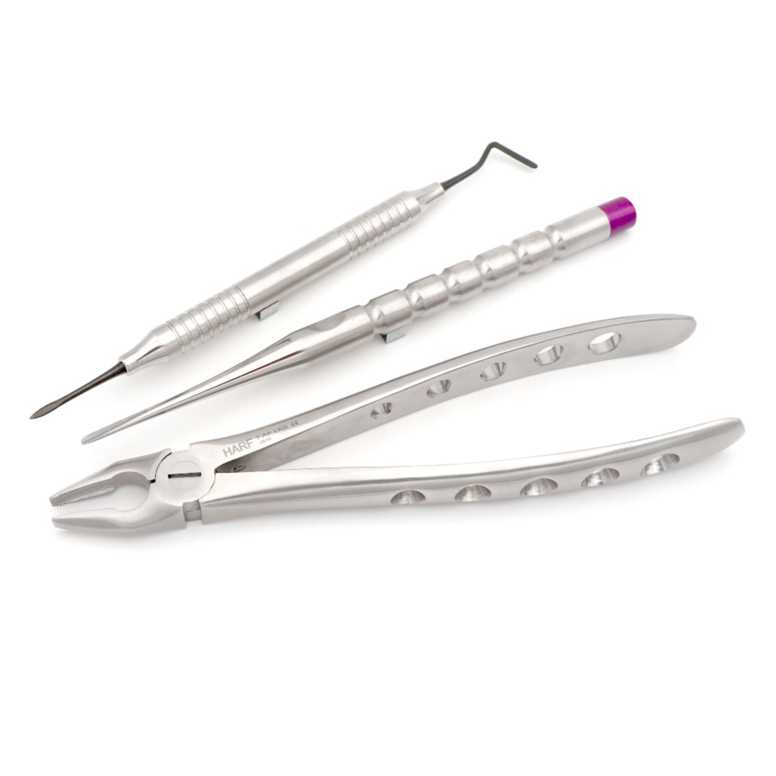 Dental Instruments 3 Dental extraction forceps, elevators and luxators, stainless steel and tungsten carbide